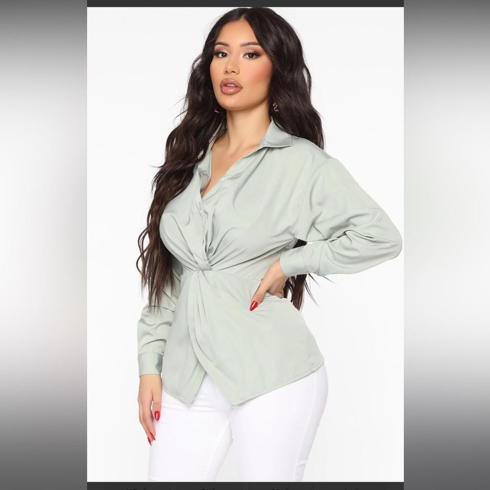Elegant Sage Green Blouse